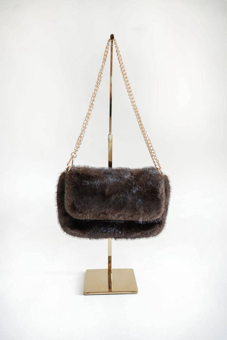Claire Faux Fur Foldover Handbag- WS