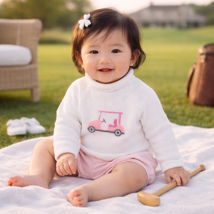 Magnolia Baby Little Golfer Rollneck Sweater - Pink