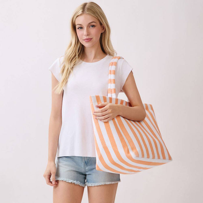 Striped Terry Tote Bag