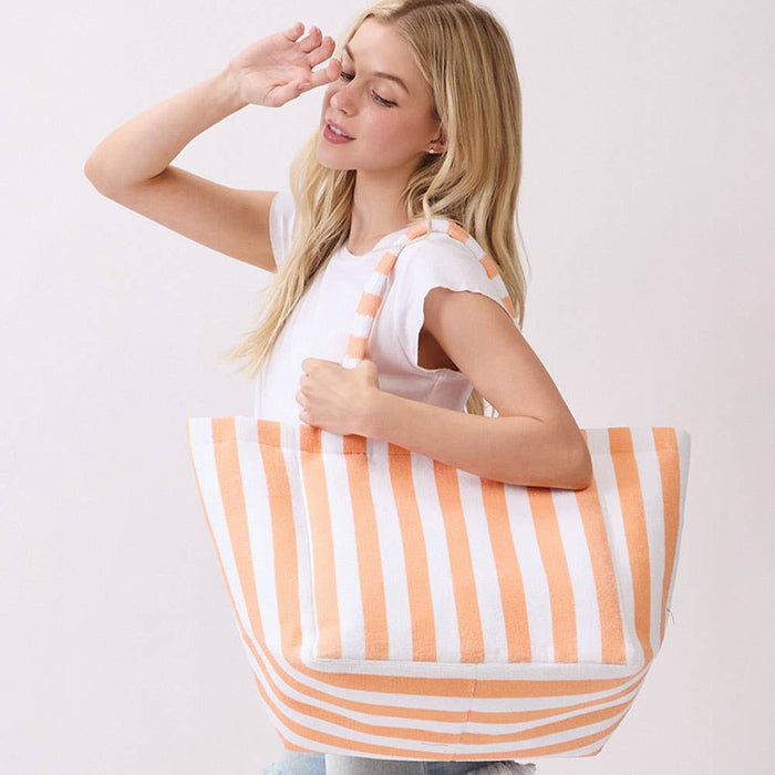 Striped Terry Tote Bag