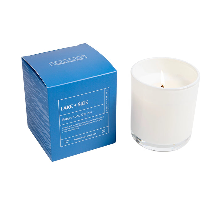 Lake Side Candle in White Glass