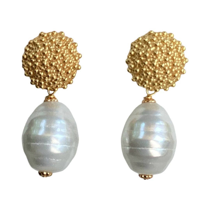 Julie Ryan Corrine Gold Plated Baroque Pearl Dangle Earrings