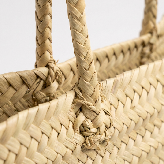 Moroccan Straw Tote with USA Flag – Beach & Market Bag