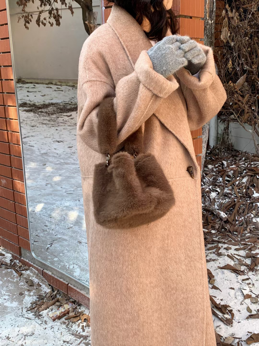 Small Faux Fur Crossbody Tote Bag