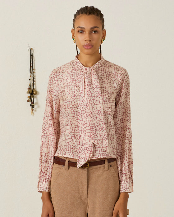 Alix of Bohemia Chancery Crocodile Silk Top