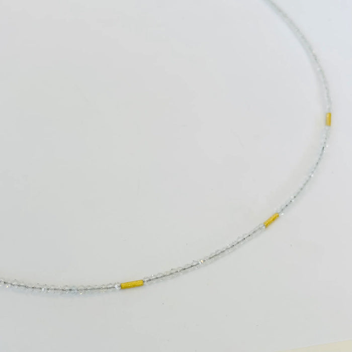 Theodosia Delicate Five Gold Bar Moonstone Necklace