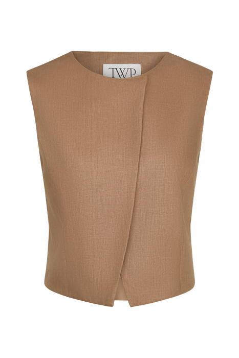 TWP High Neck Hidden Placket Vest