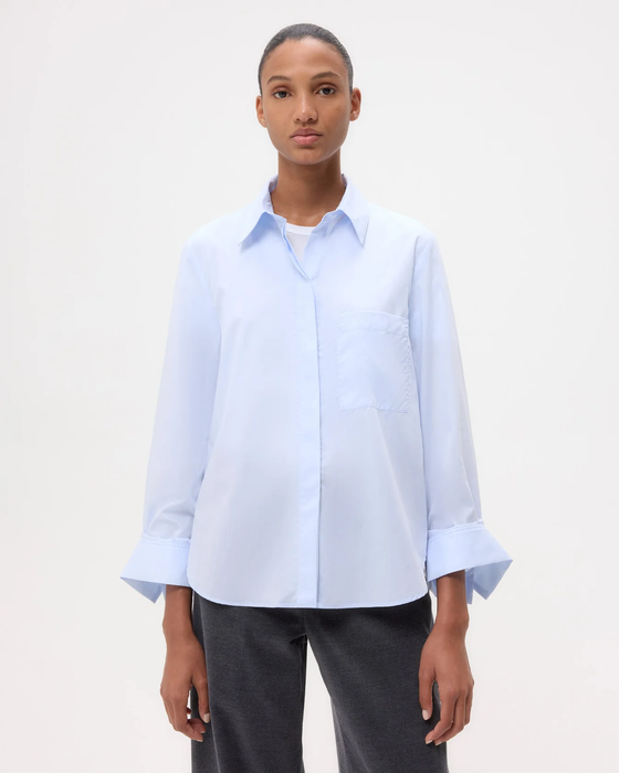 TWP Boyfriend Shirt in Baby Blue