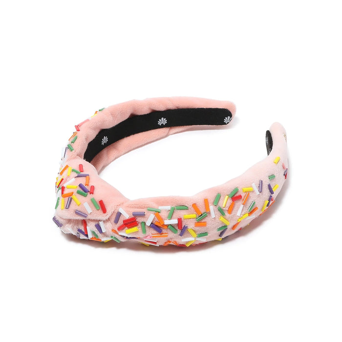 Lele Sadoughi Beaded Birthday Cake Kids Knotted Headband (strawberry)
