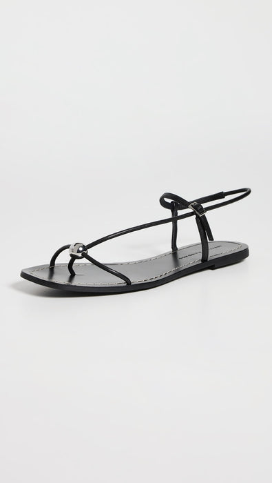 Loeffler Randall Lara Strappy Flat Sandal with Ball (black)
