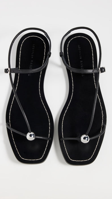 Loeffler Randall Lara Strappy Flat Sandal with Ball (black)