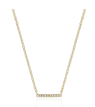 EF COLLECTION 14K DIAMOND MINI BAR NECKLACE
