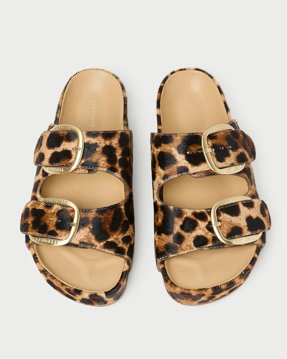 Loeffler Randall Nico Brown/Leopard Two−Band Sandal