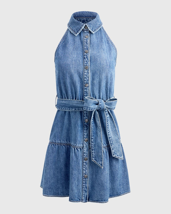 Alice and Olivia Miranda Sleeveless Denim Mini Dress