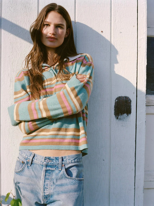 Guest in Residence Cropped Stripe Rugby / Glacier Combo