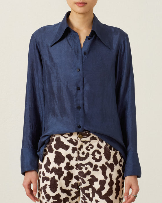 Alix of Bohemia Dana Indigo Night Silk Shirt