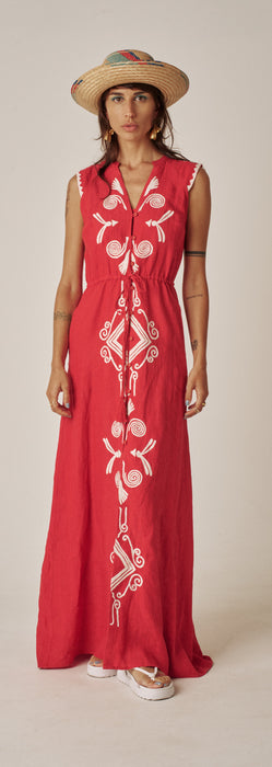 Carolina K Sleeveless Yvonne Dress (salsa)