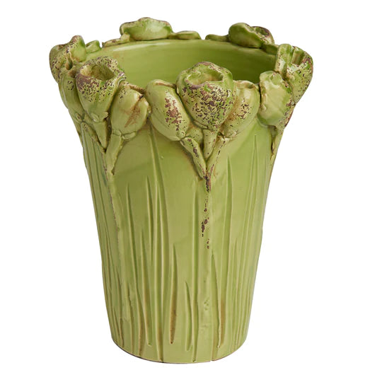 Green Flowers Vase