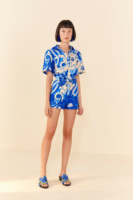 Farm Tropical Groove Blue Romper