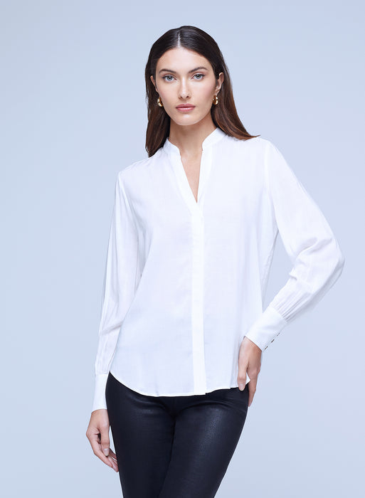 L'Agence AARON WIDE CUFF BLOUSE