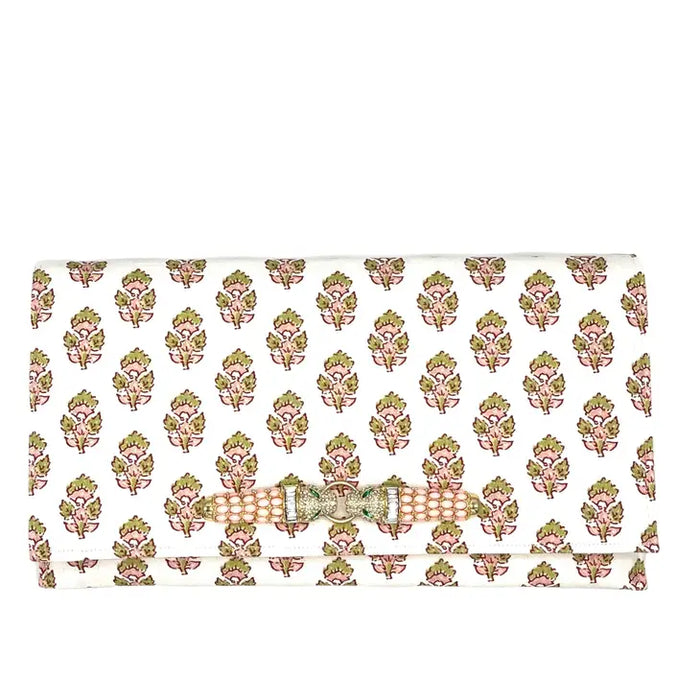 Garland Bag Bindi Clutch pink smooching leopards