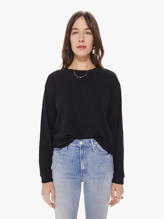 Mother The L/S Slouchy Cut Off (black)