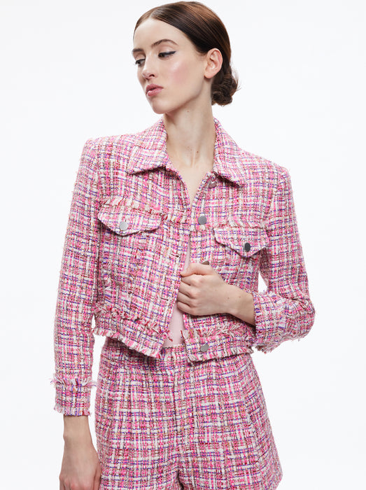 Alice and Olivia Chloe Tweed Jacket