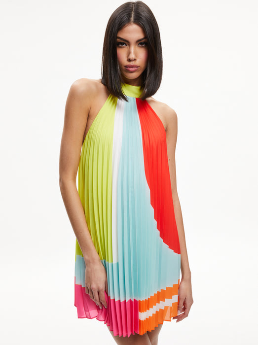 Alice and Olivia Aviana Halterneck Dress