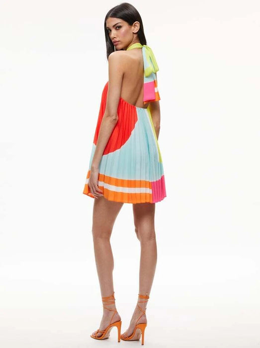 Alice and Olivia Aviana Halterneck Dress