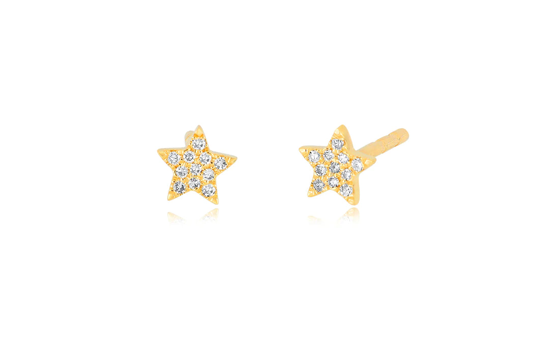 EF Collection 14K Baby Diamond Star Stud Earring