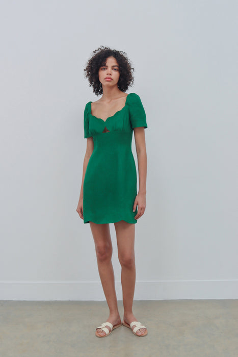 Saloni Halle Scallop Mini Dress