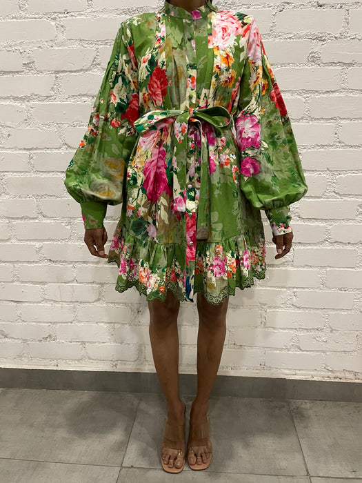 Hemant and Nandita Button Up Green Dress