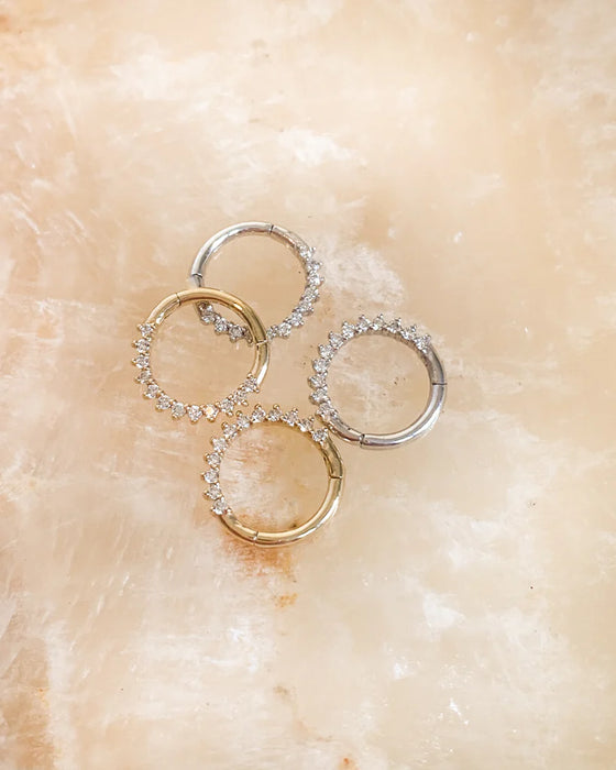 Apres - the kate diamond hoops (14k yellow gold)