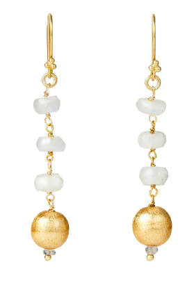Elyssa Bass Moonstone Ball Drop Earrings
