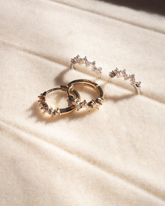 Apres Pave Flora Huggies 14K Yellow Gold