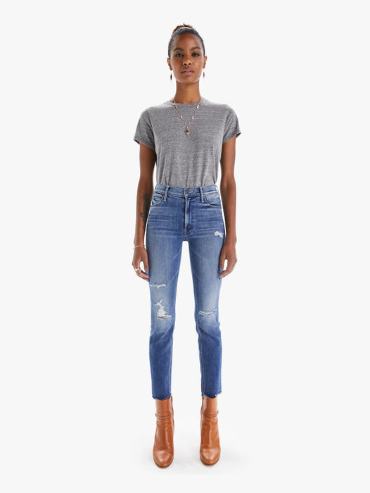 Mother - mid rise dazzler ankle fray (weekend warrior)